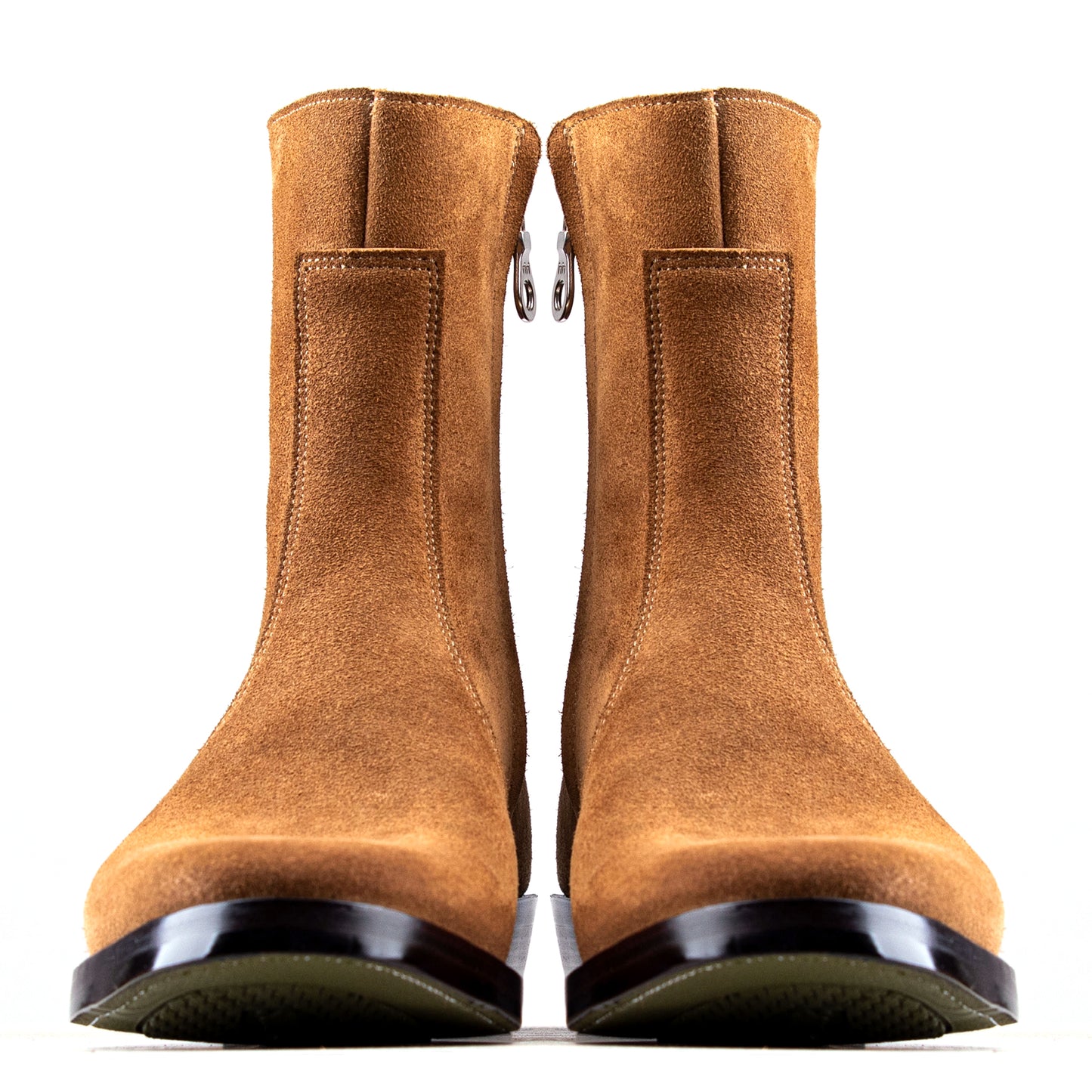 Side Zip Boots 8＂- Tan Bull Hide Reverse - xbxs®boots factory
