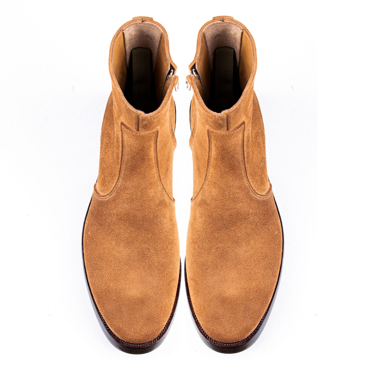Side Zip Boots 8＂- Tan Bull Hide Reverse - xbxs®boots factory