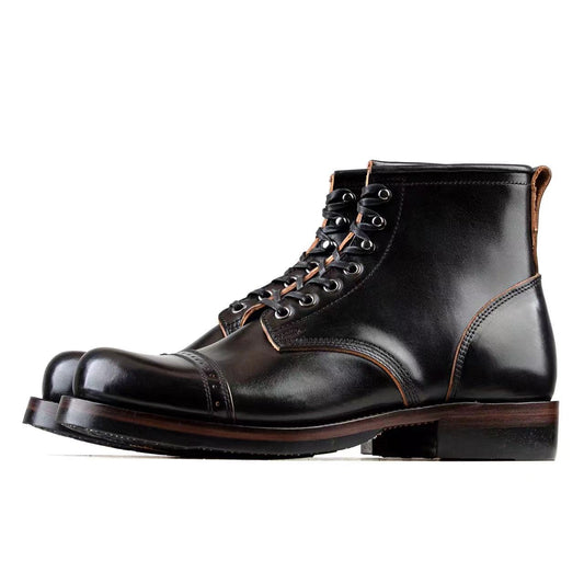 Paratroop Boots - Black Horsebutt TPR - xbxs®boots factory