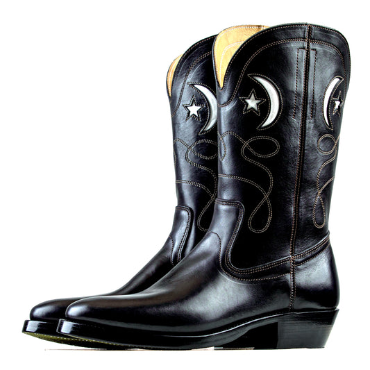 Moon&Star CowBoy Boots - Black Horsebutt TPR - xbxs®boots factory