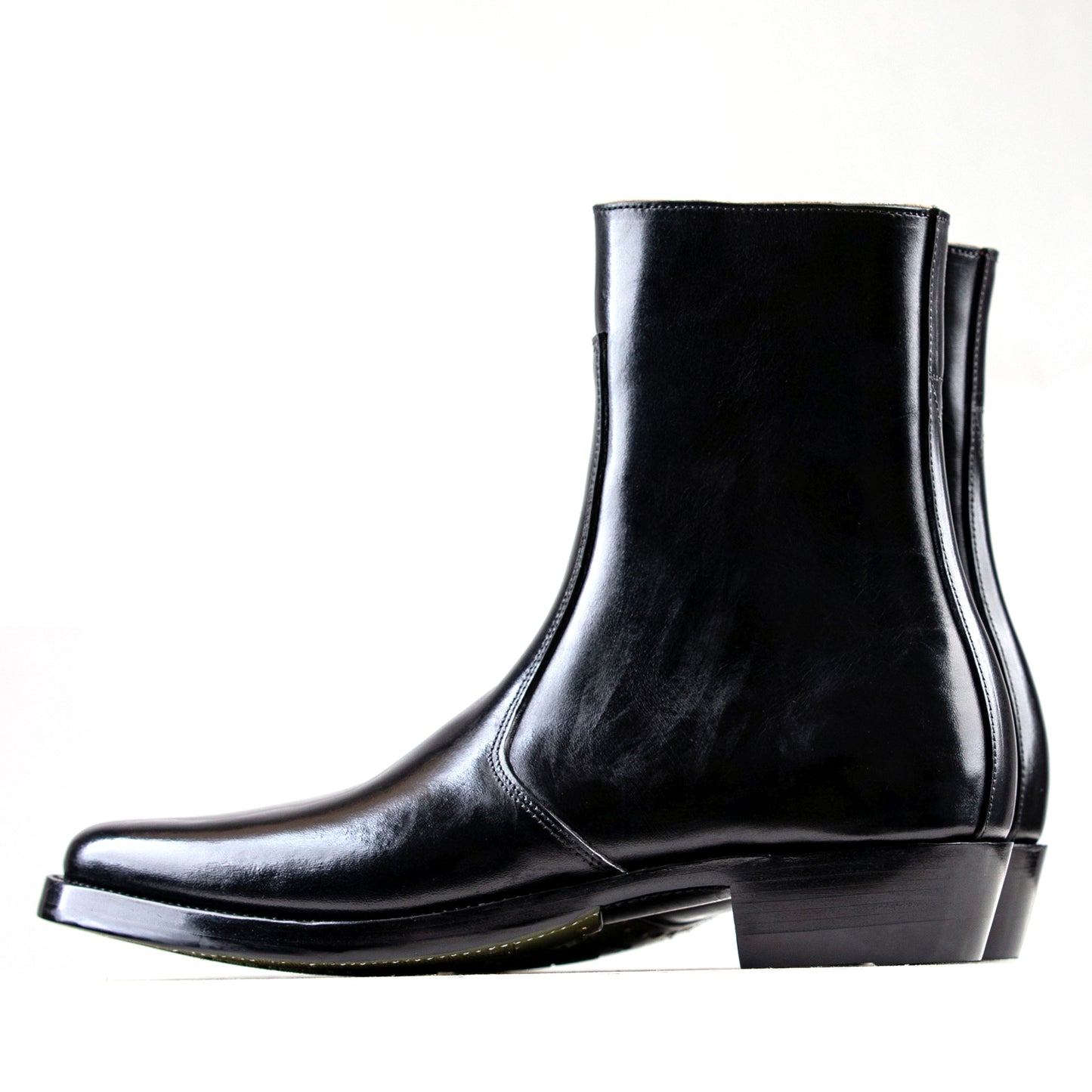 Side Zip Boots 8＂- Black Horsebutt TPR - xbxs®boots factory
