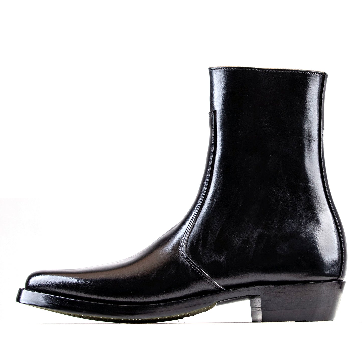 Side Zip Boots 8＂- Black Horsebutt TPR - xbxs®boots factory